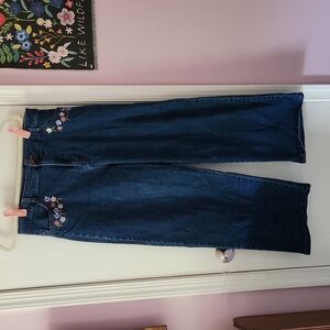 Princess Highway floral embroidered jeans sz AU16